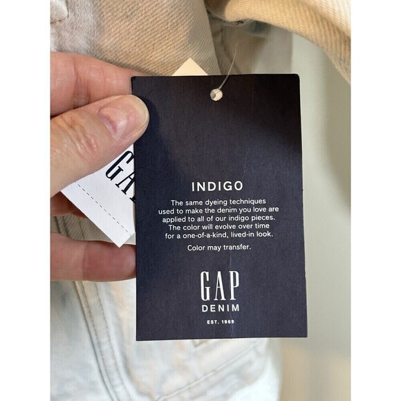 Gap Women’s Distressed Cropped Light Wash Jean Tie Dye Denim Jacket Med Tall NEW - Picture 4 of 9